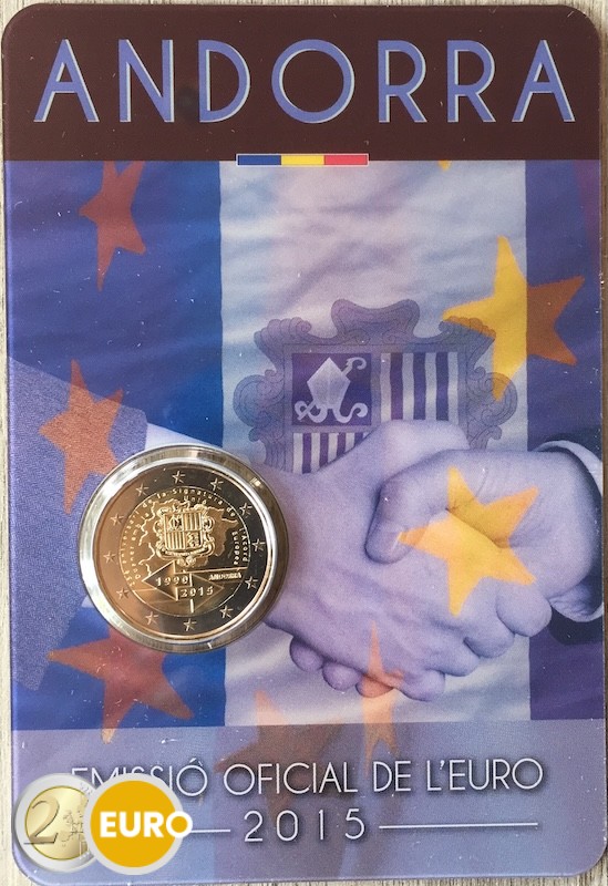 2 euro Andorra 2015 - Customs Agreement EU BU FDC Coincard