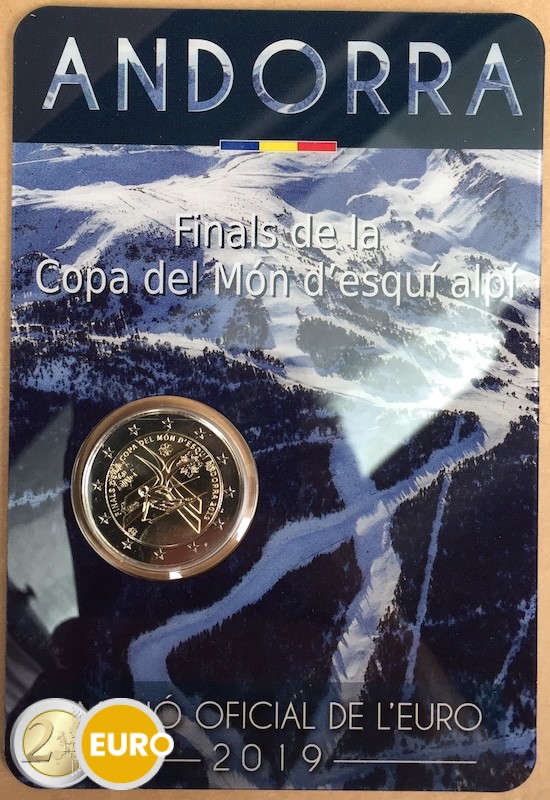 2 euros Andorre 2019 - Coupe du Monde Ski Alpin BU FDC Coincard