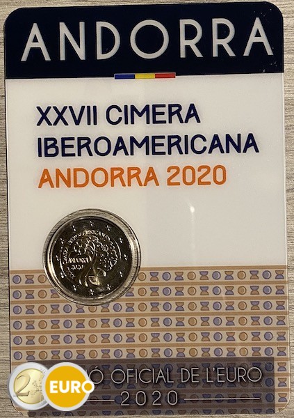 2 euro Andorra 2020 - Ibero-Amerikaanse top BU FDC Coincard