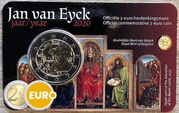 2 euro België 2020 - Jan Van Eyck BU FDC Coincard NL
