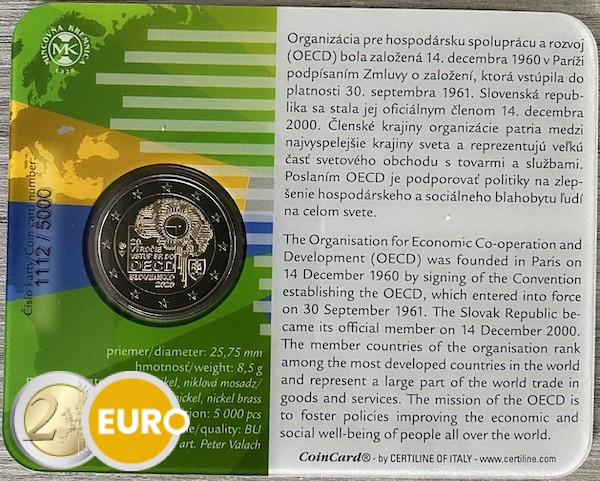 2 euro Slowakije 2020 - Toetreding tot OESO BU FDC Coincard