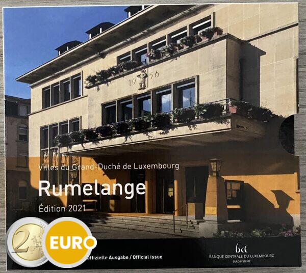 Euro set BU FDC Luxemburg 2021 Rumelange + 2 euro Huwelijk Henri foto