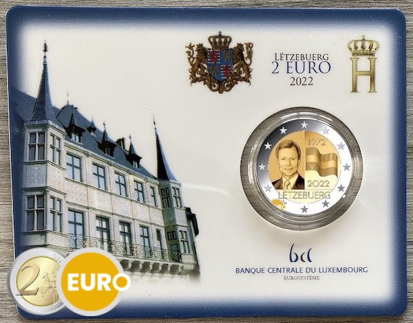 2 euro Luxemburg 2022 - 50 jaar Luxemburgse Vlag BU FDC Coincard muntteken