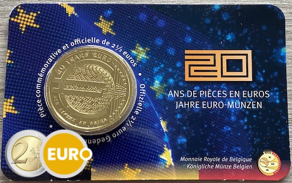 2,50 euros Belgique 2022 - 20 ans euro BU FDC Coincard FR