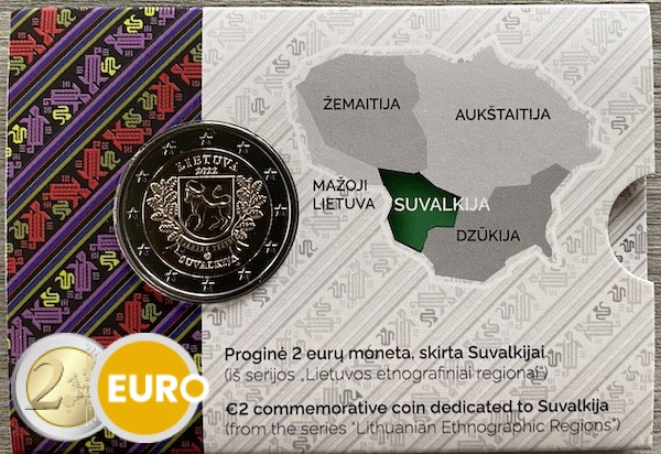 2 euros Lituanie 2022 - Région de Suvalkija BU FDC Coincard