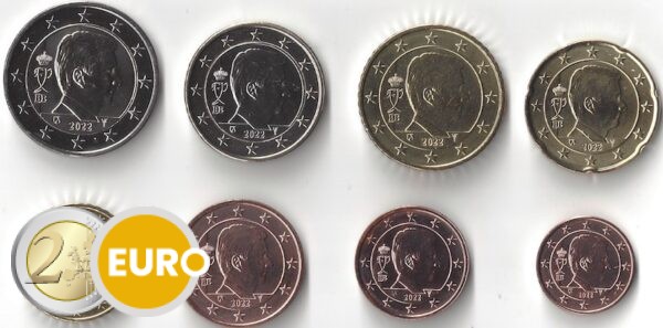 Belgie 2022 euro set UNC 1 cent tot 2 euro | Euronotes.be