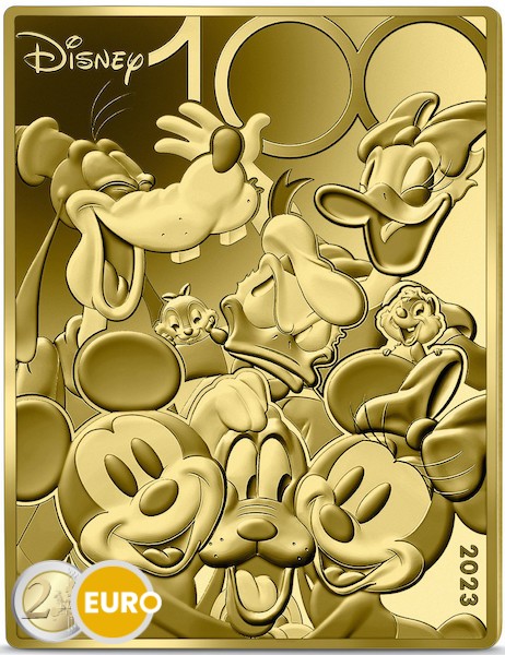 200 euro Frankrijk 2023 - 100 jaar Disney - Mickey Mouse en vrienden BE Proof Goud