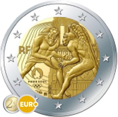 2 euro Frankrijk 2024 - Hercules worstelen - Notre Dame BU FDC Coincard