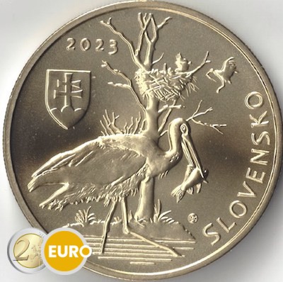 5 euros Slovaquie 2023 - Cigogne noire UNC