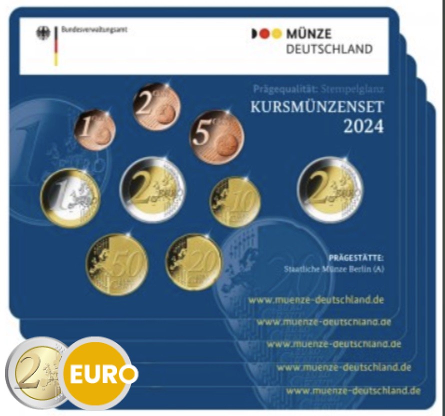 Euro set BU FDC Duitsland 2024 - ADFGJ + 2 euro Mecklenburg-Vorpommern