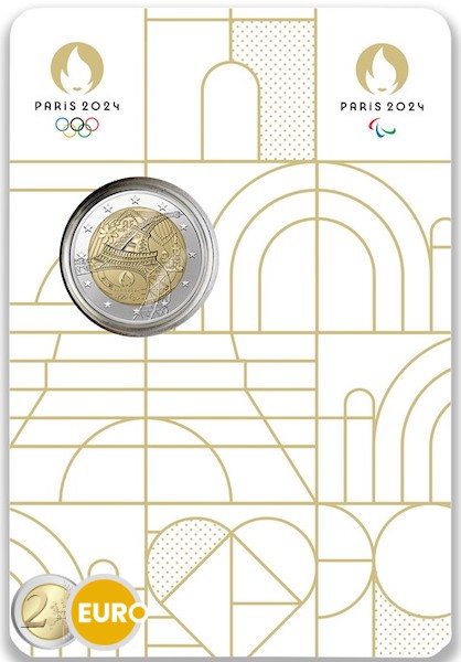 2 euro Frankrijk 2024 - Olympische fakkel BU FDC Coincard