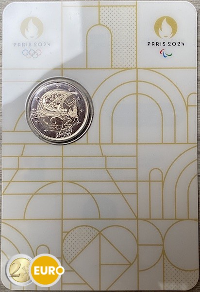 2 euro France 2024 - Olympic Torch BU FDC Coincard