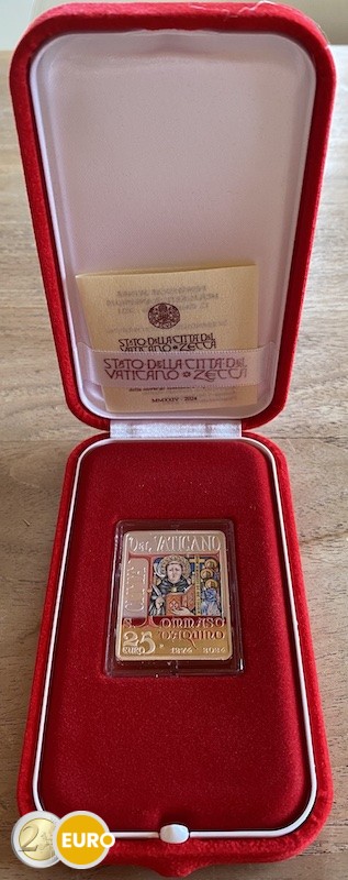 25 euro Vaticaan 2024 - Thomas van Aquino BE Proof Zilver gekleurd
