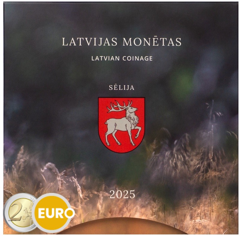 Euro set BU FDC Letland 2025 Wapenschild van Sēlija