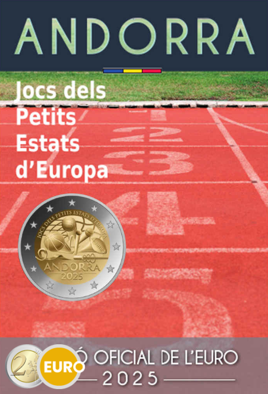 2 euro Andorra 2025 - Spelen Kleine Staten BU FDC Coincard