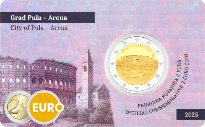 2 euro Croatia 2025 - Pula Amphitheatre BU FDC Coincard