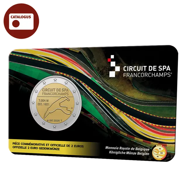 2 euro Belgium 2025 - Spa-Francorchamps BU FDC Coincard FR