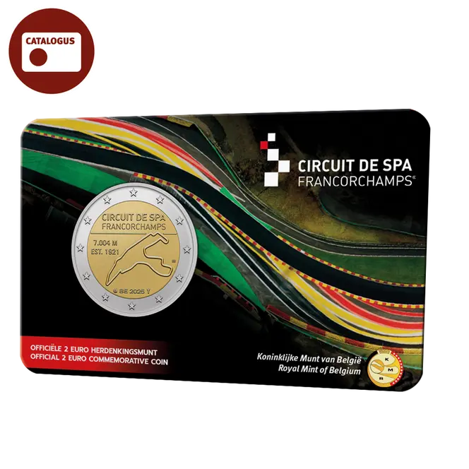 2 euro Belgium 2025 - Spa-Francorchamps BU FDC Coincard NL
