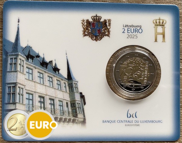 2 euro Luxemburg 2025 - 75 jaar Schumanverklaring BU FDC Coincard KNM Muntteken