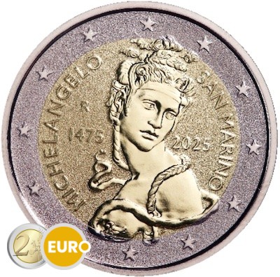 2 euros Saint-Marin 2025 - Michel-Ange Michelangelo BE Polissage inversé
