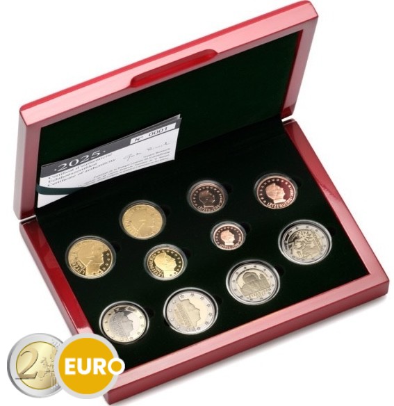 Euro set BE Proof Luxemburg 2025 + 2 x 2 euro Schumanverklaring troonsbestijging Henri D muntteken