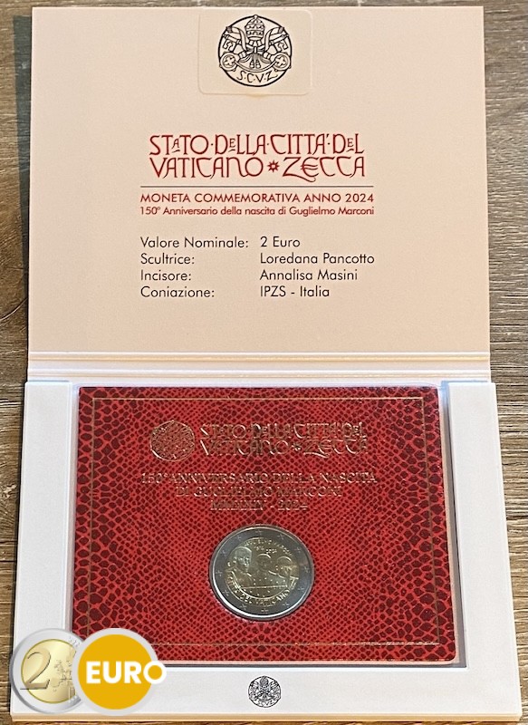 2 euro Vaticaan 2024 - Marconi BU FDC