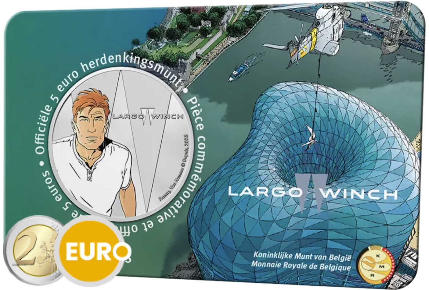 5 euro Belgie 2025 - Largo Winch BU FDC Coincard Gekleurd