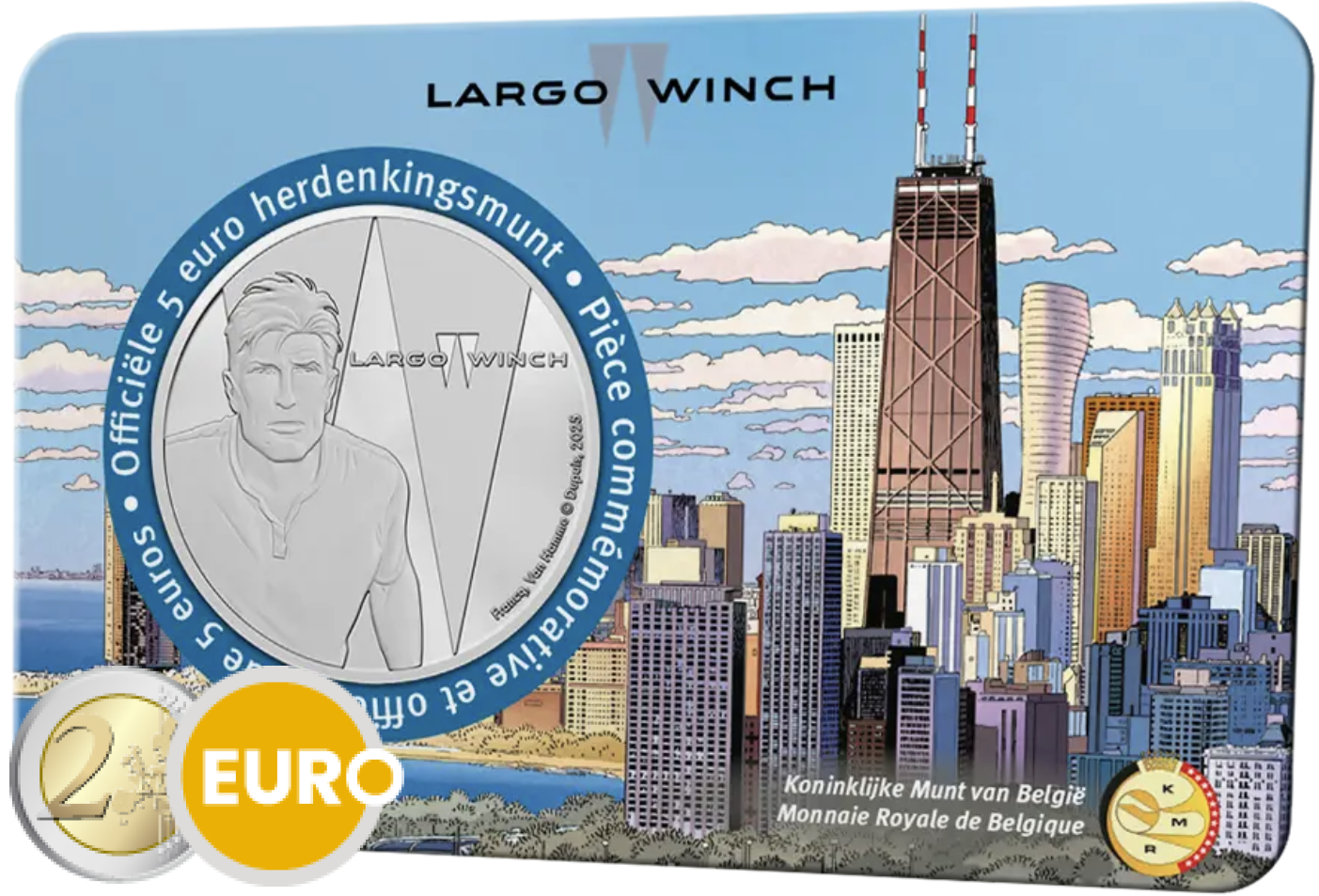 5 euro Belgie 2025 - Largo Winch BU FDC Coincard Reliëf