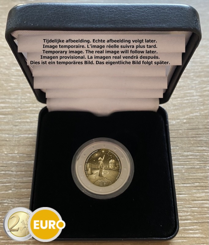 2 euro België 2026 - Nationaal Geografisch Instituut en Koninklijke Sterrenwacht Reverse Proof