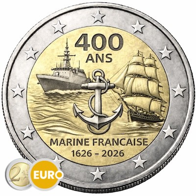 2 euro Frankrijk 2026 - Franse marine BU FDC Coincard