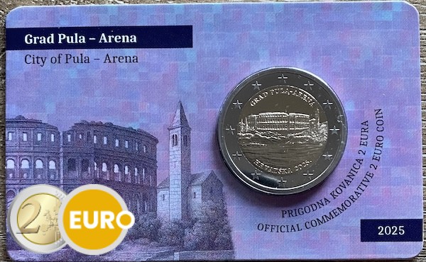 2 euros Croatie 2025 - Amphithéâtre de Pula BU FDC Coincard