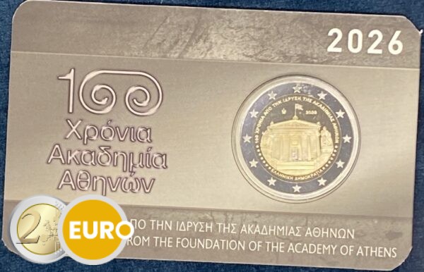 2 euro Greece 2026 - Academy of Athens BU FDC Coincard