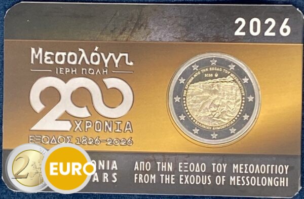 2 euros Grèce 2026 - La sortie de Messolonghi BU FDC Coincard