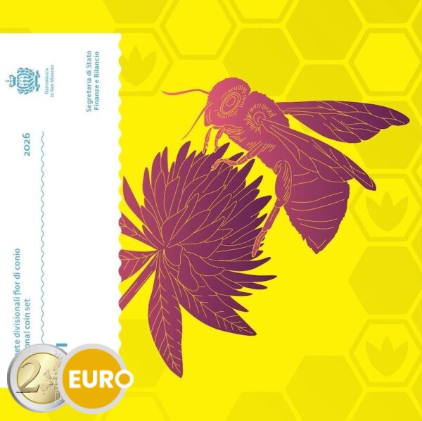 Série euro BU FDC Saint-Marin 2026 + 5 euros Abeilles
