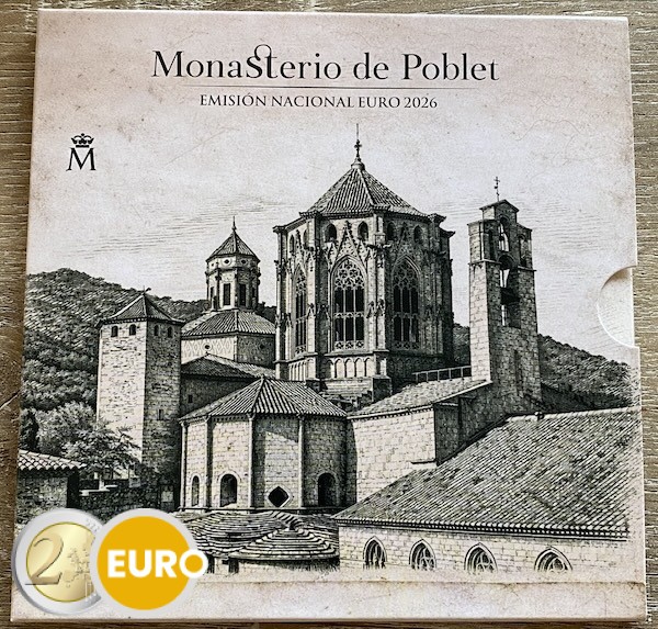 Euro set BU FDC Spanje 2026 + 2 x 2 euro Poblet