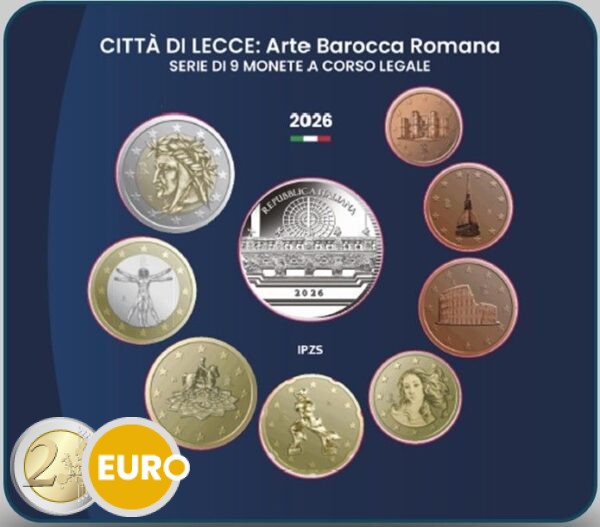 Euro set BU FDC Italy 2026 + 5 euro Lecce