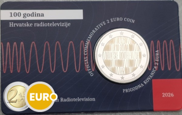 2 euro Kroatië 2026 - Kroatische radio BU FDC Coincard