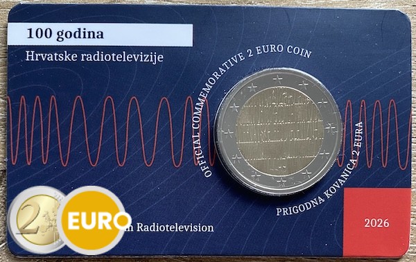2 euro Kroatië 2026 - Kroatische radio BU FDC Coincard