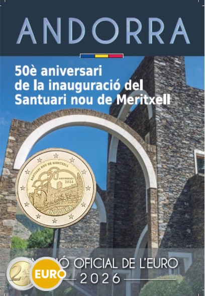 2 euro Andorra 2026 - Heiligdom van Meritxell BU FDC Coincard