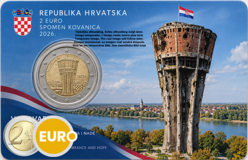 2 euro Croatia 2026 - Water tower Vukovar BU FDC Coincard